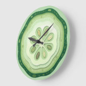 Grande Horloge Ronde Tranche de concombre  (Angle)