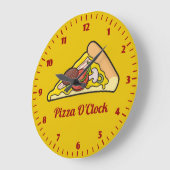 Grande Horloge Ronde Tranche de pizza (Angle)