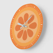Grande Horloge Ronde Tranche d'orange mignonne (Angle)