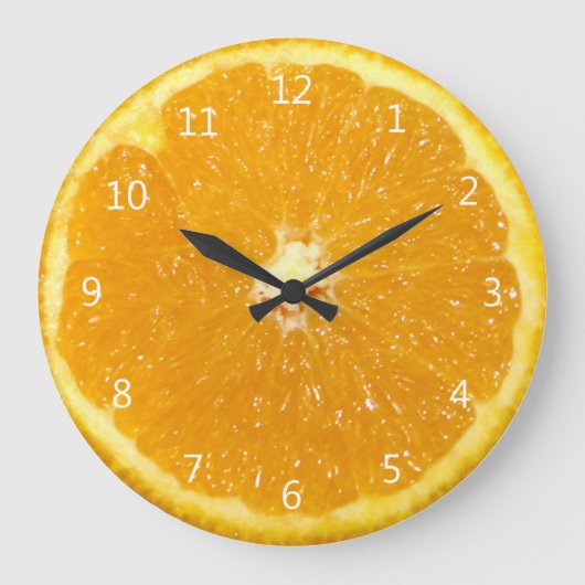 Grande Horloge Ronde Tranche fraîche de fruit orange (Recto)