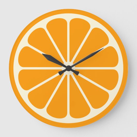 Grande Horloge Ronde Tranches de fruits orange (Recto)