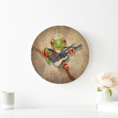 Grande Horloge Ronde Tree Frog Playing (Maison)