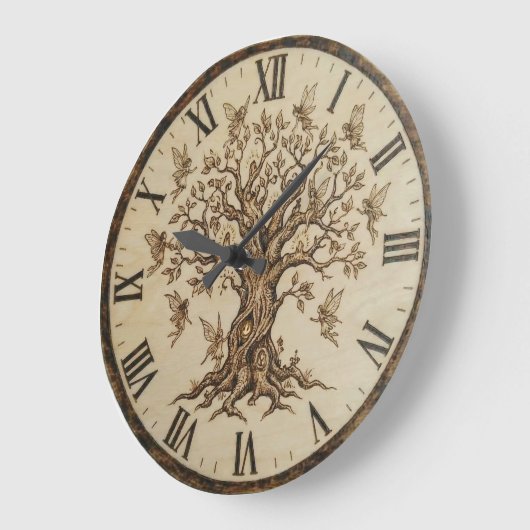 Grande Horloge Ronde Tree of Life Wall Clock (Angle)