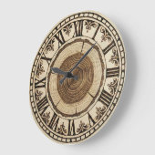 Grande Horloge Ronde Tree Rings Wall Clock (Angle)