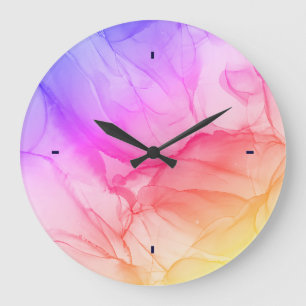 Grande Horloge Ronde Trendy Abstract