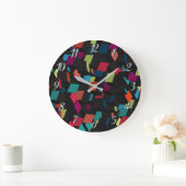 Grande Horloge Ronde Trendy Abstract Geometric Cube Pattern (Maison)