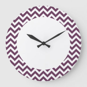 Grande Horloge Ronde Trendy chevron Wall Clock