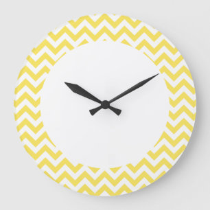 Grande Horloge Ronde Trendy chevron Wall Clock