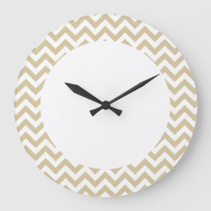 Grande Horloge Ronde Trendy chevron Wall Clock