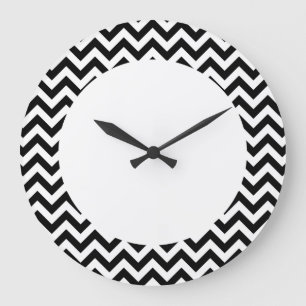 Grande Horloge Ronde Trendy chevron Wall Clock
