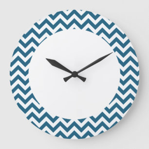 Grande Horloge Ronde Trendy chevron Wall Clock