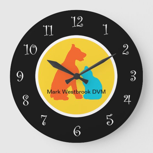 Grande Horloge Ronde Trendy Veterinarian Office Waiting Room Clocks (Recto)