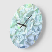 Grande Horloge Ronde Triangle cristal 3D, rendu illustratif. (Angle)