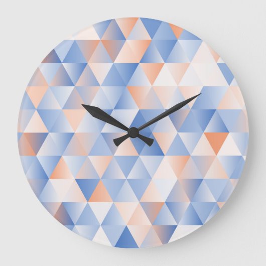 Grande Horloge Ronde Triangles bleus doux (Recto)
