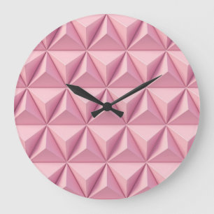 Grande Horloge Ronde Triangles géométriques 3D : arrière - plan minimal