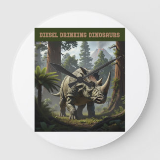 Grande Horloge Ronde Triceratops furtifs
