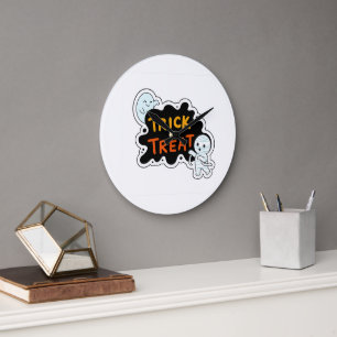 Grande Horloge Ronde Trick ou Treat Fun
