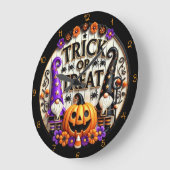 Grande Horloge Ronde Trick Ou Treat Gnome (Angle)
