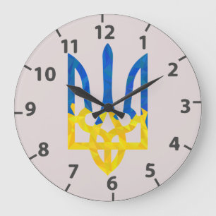 Grande Horloge Ronde Trident ukrainien à faible polygone