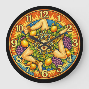 Grande Horloge Ronde Trinacria Sicile Italie 