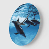 Grande Horloge Ronde Trio de dauphins (Angle)