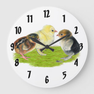 Grande Horloge Ronde Trio de poussins