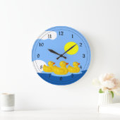 Grande Horloge Ronde Triplés Canard en Caoutchouc (Maison)