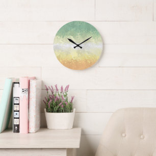 Grande Horloge Ronde Trippy Boho Super Abstrait Genderflor Pride Indica