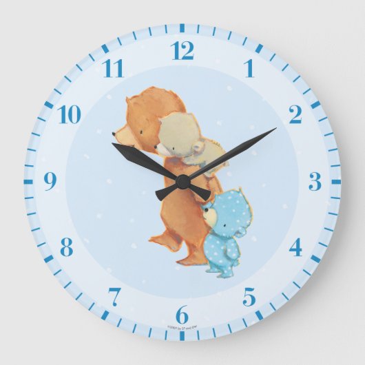 Grande Horloge Ronde Trois amis adorables d'ours (Recto)