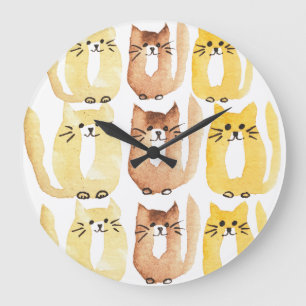 Grande Horloge Ronde Trois Chats