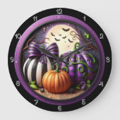 Grande Horloge Ronde Trois Citrouilles sous une Pleine lune (Recto)
