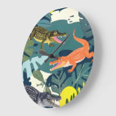 Grande Horloge Ronde Trois crocodiles (Angle)