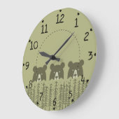 Grande Horloge Ronde Trois ours dans les bois (Angle)