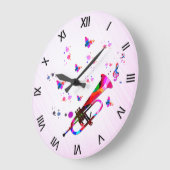 Grande Horloge Ronde Trompette festive (Angle)