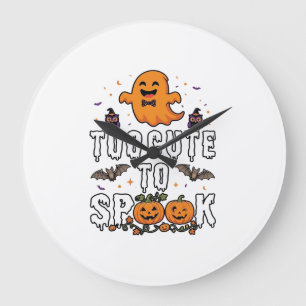 Grande Horloge Ronde Trop Mignon Spook Halloween Citrouilles Fantômes O