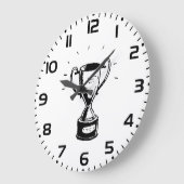 Grande Horloge Ronde Trophée Noir Et Blanc (Angle)