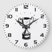Grande Horloge Ronde Trophée Noir Et Blanc (Recto)