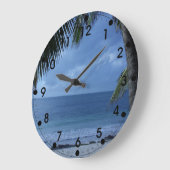 Grande Horloge Ronde Tropical Beach with Palm Tree (Angle)