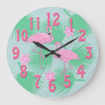 Grande Horloge Ronde tropical flamingo
