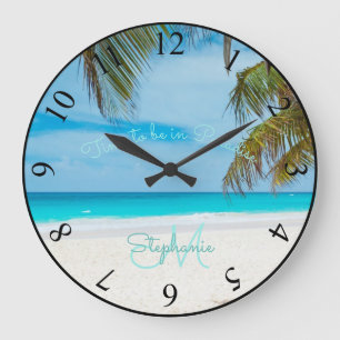 Grande Horloge Ronde Tropical Sandy Beach Turquoise