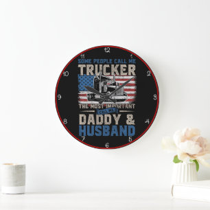 Grande Horloge Ronde Trucker, Papa, Mari American Flag