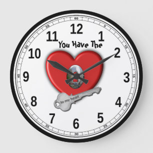 GRANDE HORLOGE RONDE TU AS LA CLÉ DE MON COEUR