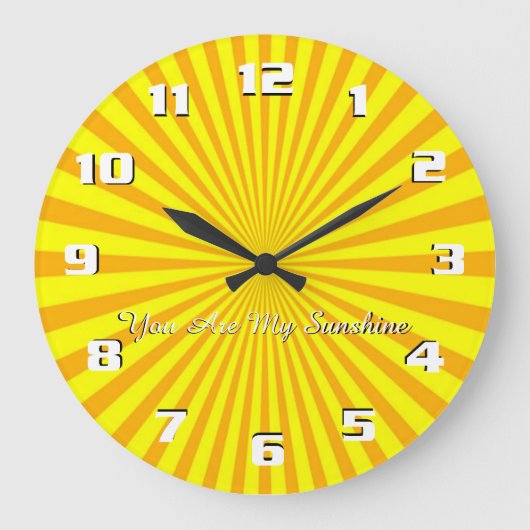 Grande Horloge Ronde Tu es mon soleil Sunburst Sunshine (Recto)