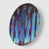 Grande Horloge Ronde Tubes à organes bleus (Angle)