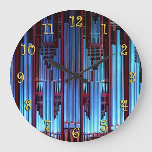 Grande Horloge Ronde Tubes à organes bleus (Recto)