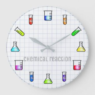 Grande Horloge Ronde Tubes d'essai en laboratoire Chimie Laboratoire Sc