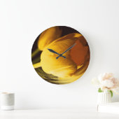 Grande Horloge Ronde Tulipe jaune romantique (Maison)
