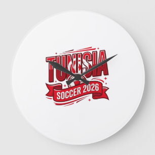 Grande Horloge Ronde Tunisie Football 2026 Football Gras Pays Typograph