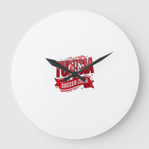 Grande Horloge Ronde Tunisie Football 2026 Football Gras Pays Typograph