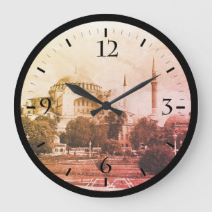 Grande Horloge Ronde Turquie Ancienne Istanbul Basilique Sainte Sophie